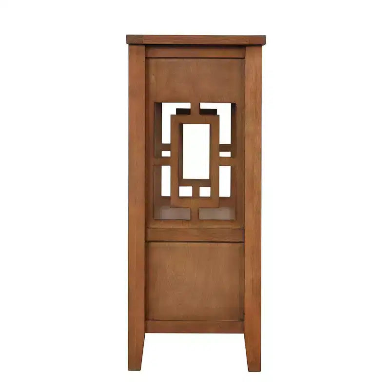 Console de rangement vintage Overton en bois massif avec 4 tiroirs et étagère ouverte GDFStudio