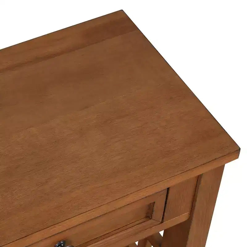 Console de rangement vintage Overton en bois massif avec 4 tiroirs et étagère ouverte GDFStudio
