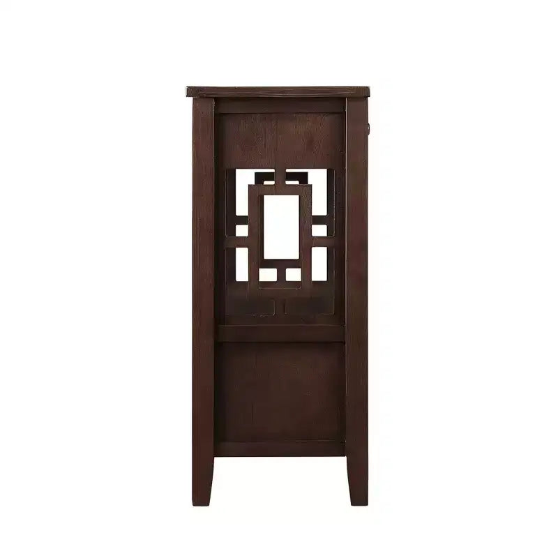 Console de rangement vintage Overton en bois massif avec 4 tiroirs et étagère ouverte GDFStudio