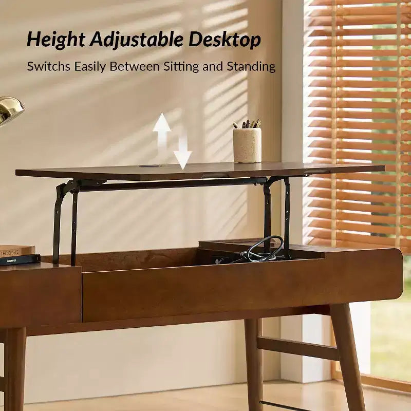 Vince Bureau Moderne du Milieu du Siècle 60 avec Plateau Réglable en Hauteur|HULALA HOME-ACORN