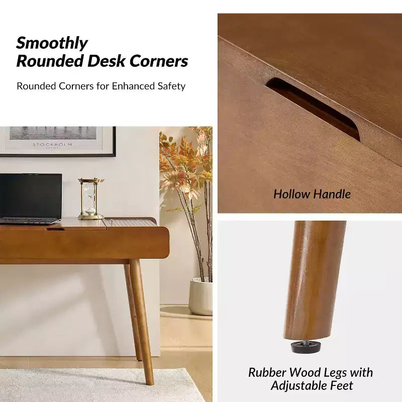 Vince Bureau Moderne du Milieu du Siècle 60 avec Plateau Réglable en Hauteur|HULALA HOME-ACORN