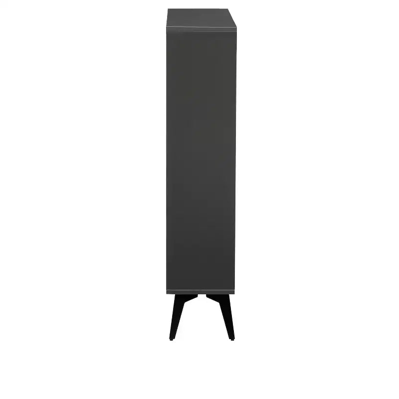 Meuble à chaussures Okak, meuble de rangement avec 3 tiroirs à poignée métallique et 1 étagère ouverte, meuble pour entrée