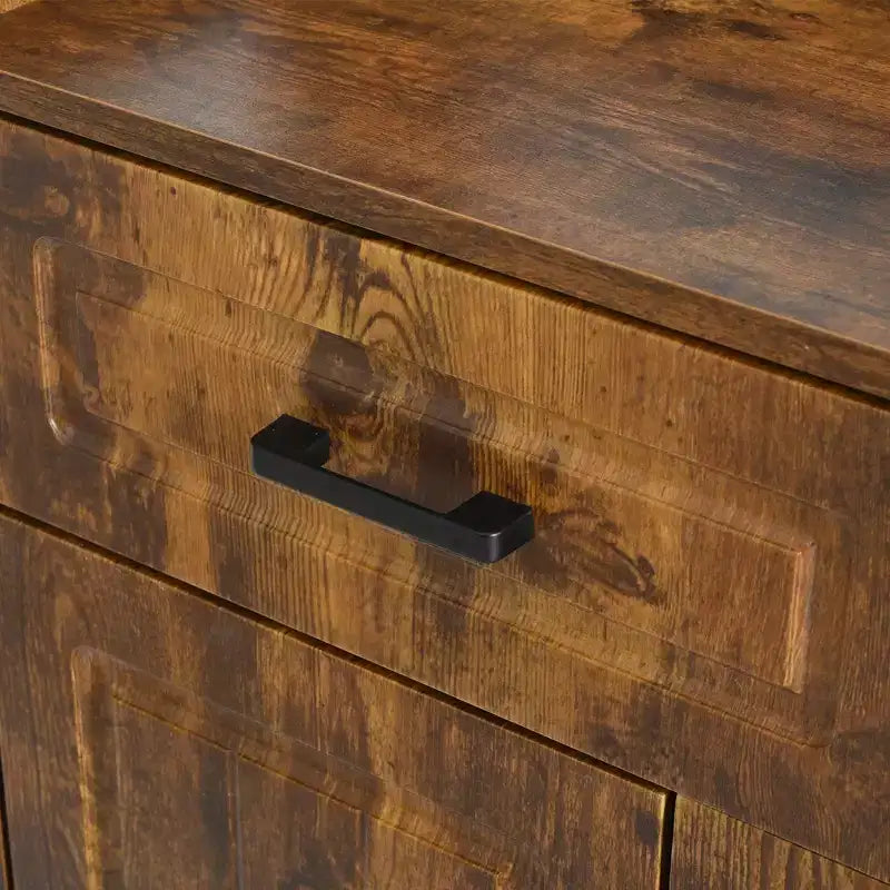 Meuble à chaussures Okak, armoire à chaussures avec quatre portes et porte-manteau, 3 tiroirs, 8 étagères, organisateur de chaussures pour couloir, entrée, salon