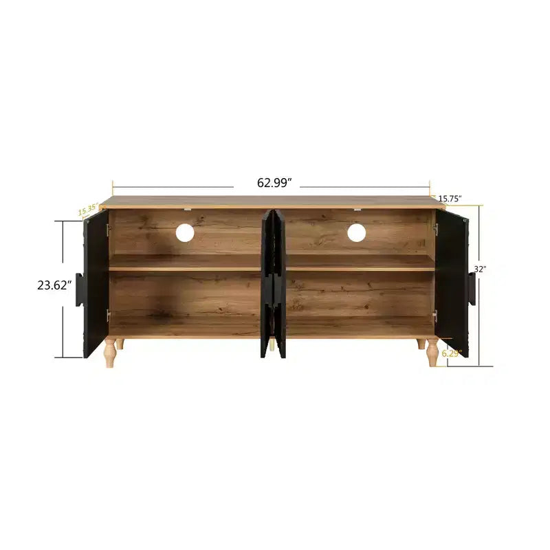 Meuble de rangement Okak avec porte sculptée de fleurs, meuble d'entrée avec poignée métallique, buffet pour salon