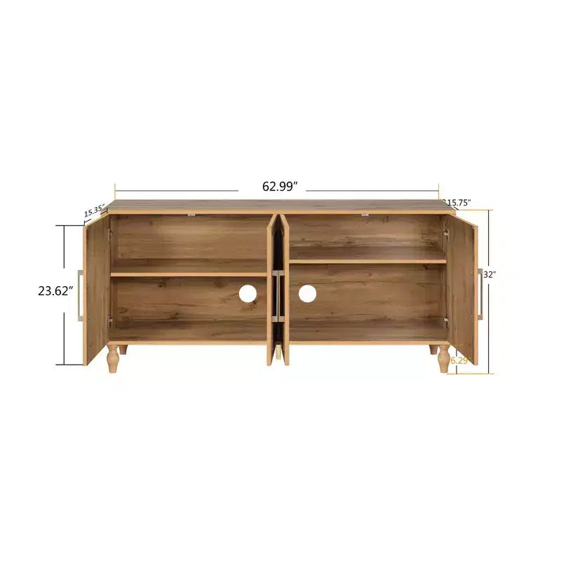 Meuble de rangement Okak avec porte sculptée de fleurs, meuble d'entrée avec poignée métallique, buffet pour salon