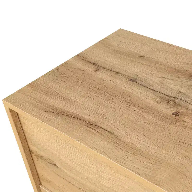 Meuble de rangement Okak avec porte sculptée de fleurs, meuble d'entrée avec poignée métallique, buffet pour salon