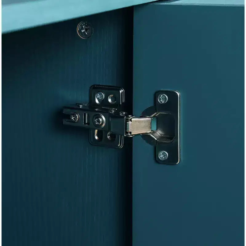 Meuble de rangement Okak avec porte sculptée de fleurs, meuble d'entrée avec poignée métallique, buffet pour salon