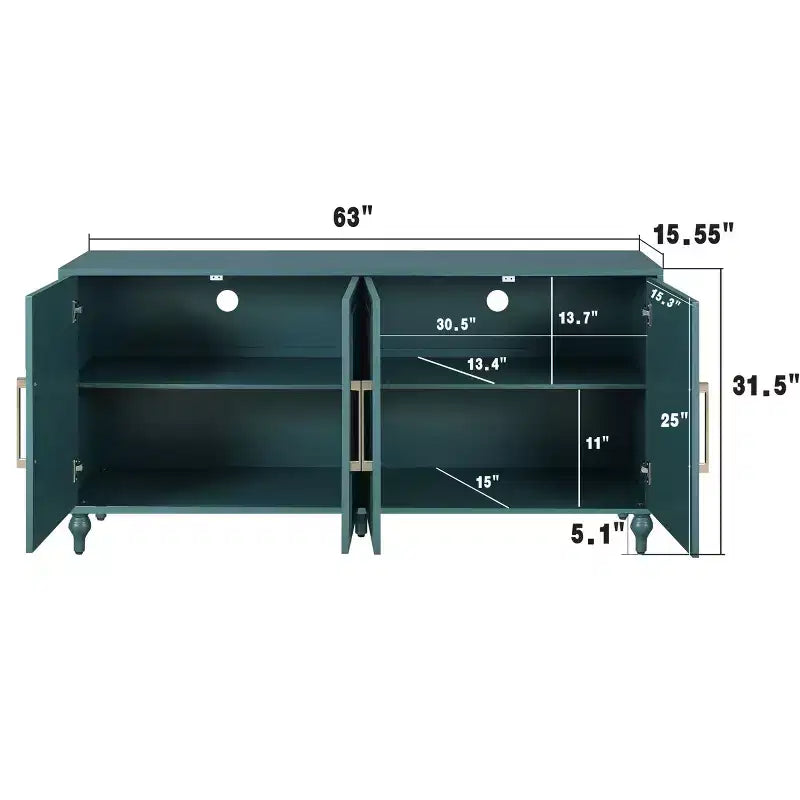 Meuble de rangement Okak avec porte sculptée de fleurs, meuble d'entrée avec poignée métallique, buffet pour salon
