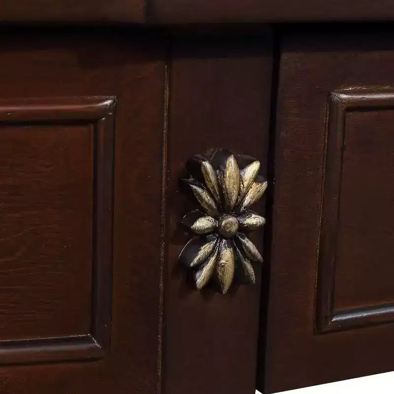 Hostack Table console rétro en bois courbé de 52 pouces avec étagère ouverte et 2 tiroirs pour salon et couloir, Espresso