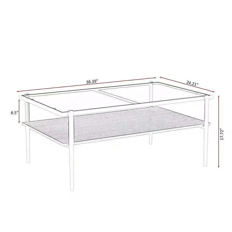 Table basse rectangulaire avec plateau et pieds en verre trempé gris, table de salon moderne