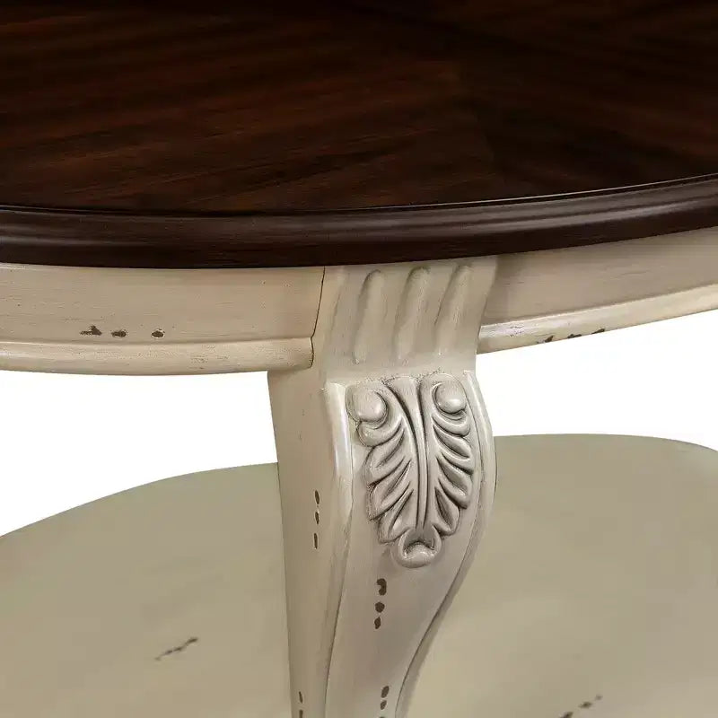 Hostack table basse ovale en bois 42'' à 2 niveaux et étagère de rangement ouverte pour salon, beige et plateau expresso