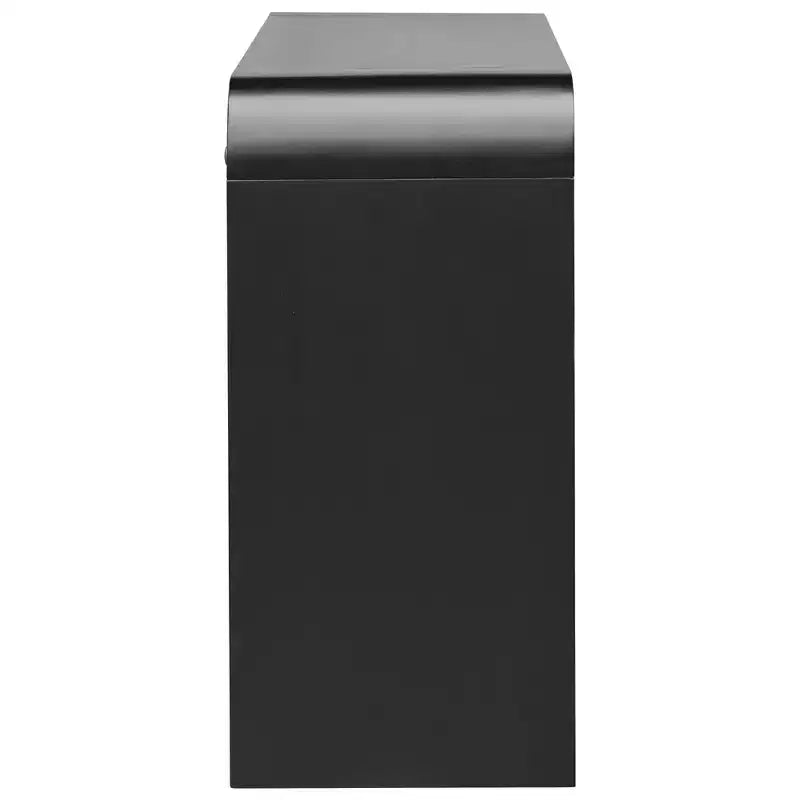 Console rustique Luxystar avec façade de tiroir cannelée, coins arrondis et pieds épais pour couloir et salon, noir