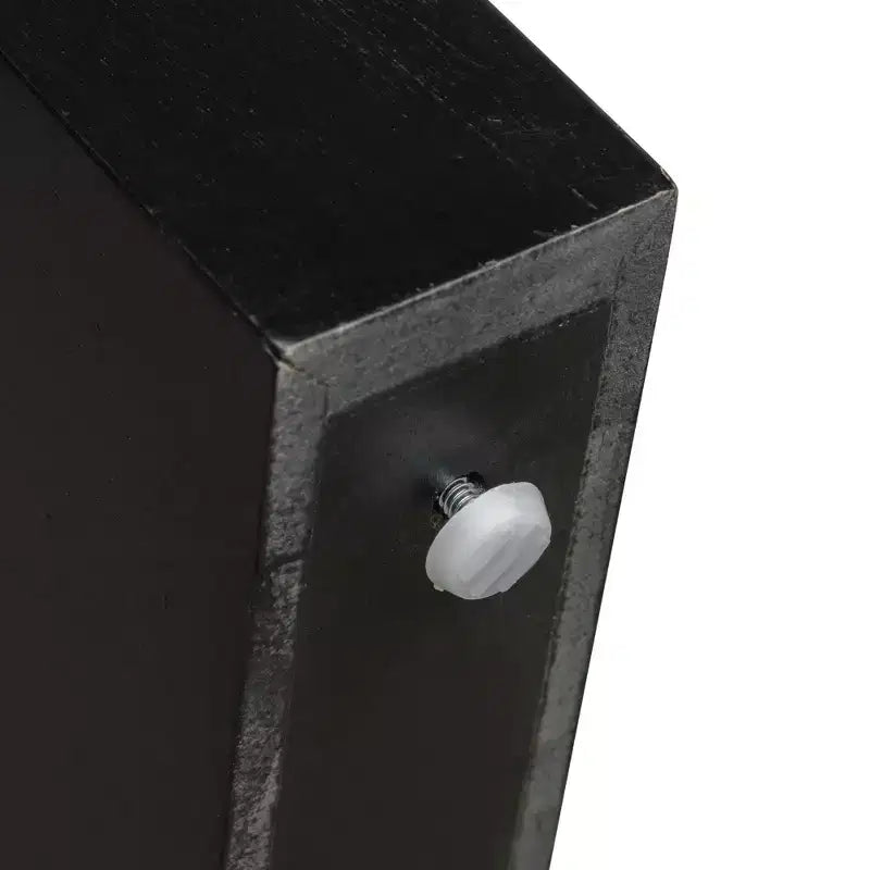 Console rustique Luxystar avec façade de tiroir cannelée, coins arrondis et pieds épais pour couloir et salon, noir