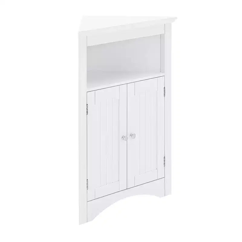 Meuble d'angle Okak, meuble d'angle autoportant avec 2 portes et 3 étagères, meuble autoportant pour cuisine, salon