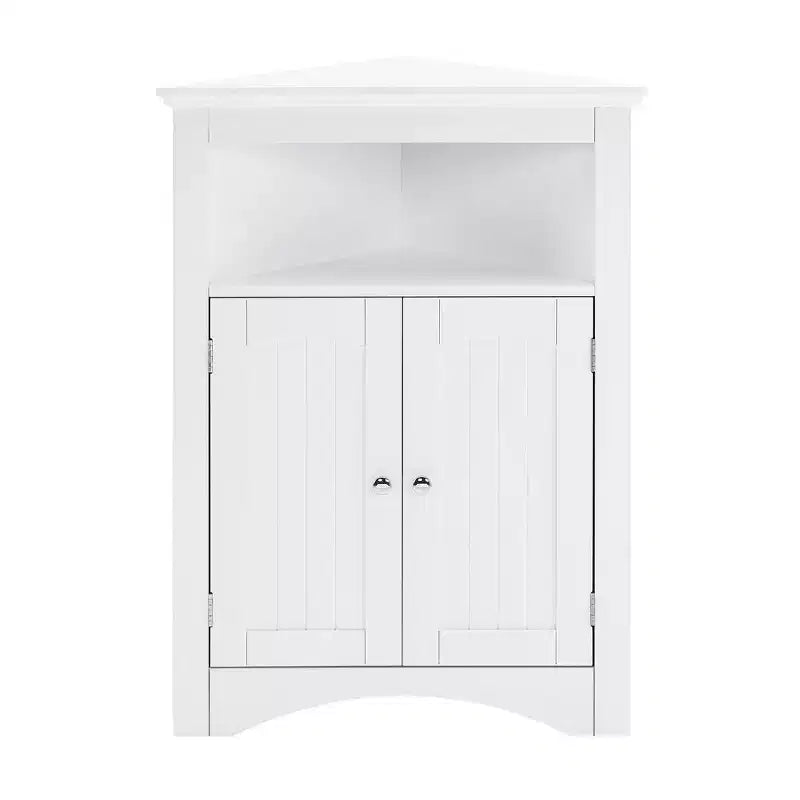Meuble d'angle Okak, meuble d'angle autoportant avec 2 portes et 3 étagères, meuble autoportant pour cuisine, salon
