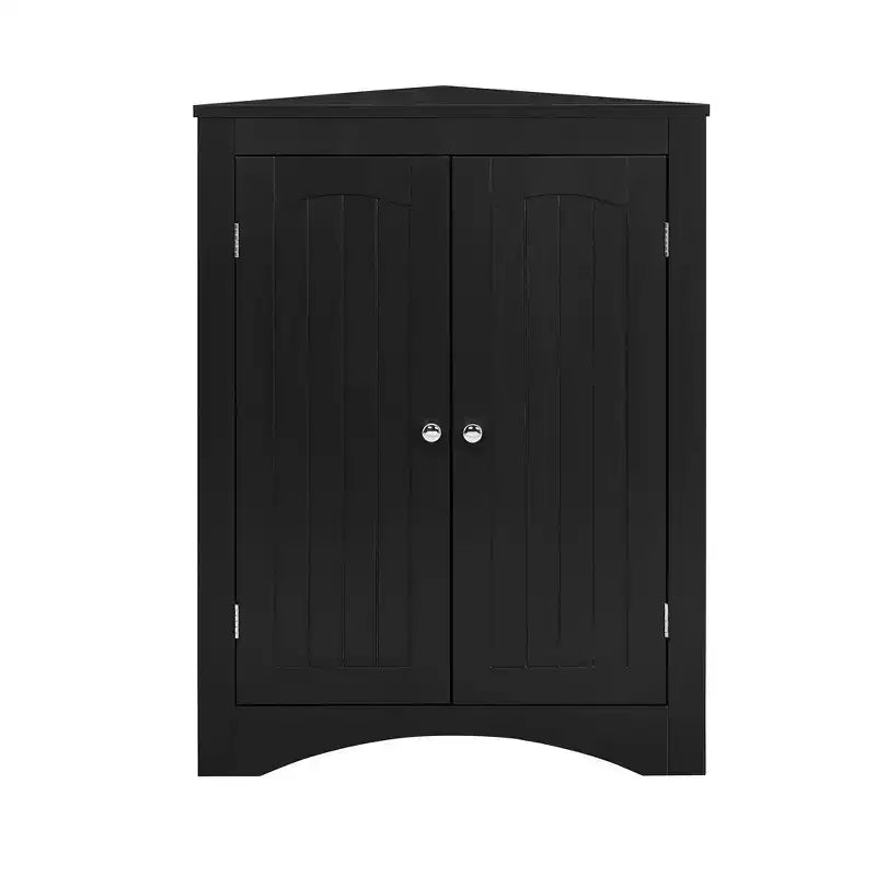 Meuble d'angle Okak, meuble d'angle autoportant avec 2 portes et 3 étagères, meuble autoportant pour cuisine, salon