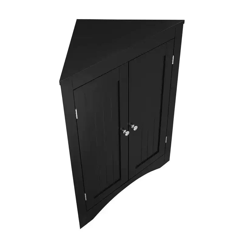 Meuble d'angle Okak, meuble d'angle autoportant avec 2 portes et 3 étagères, meuble autoportant pour cuisine, salon