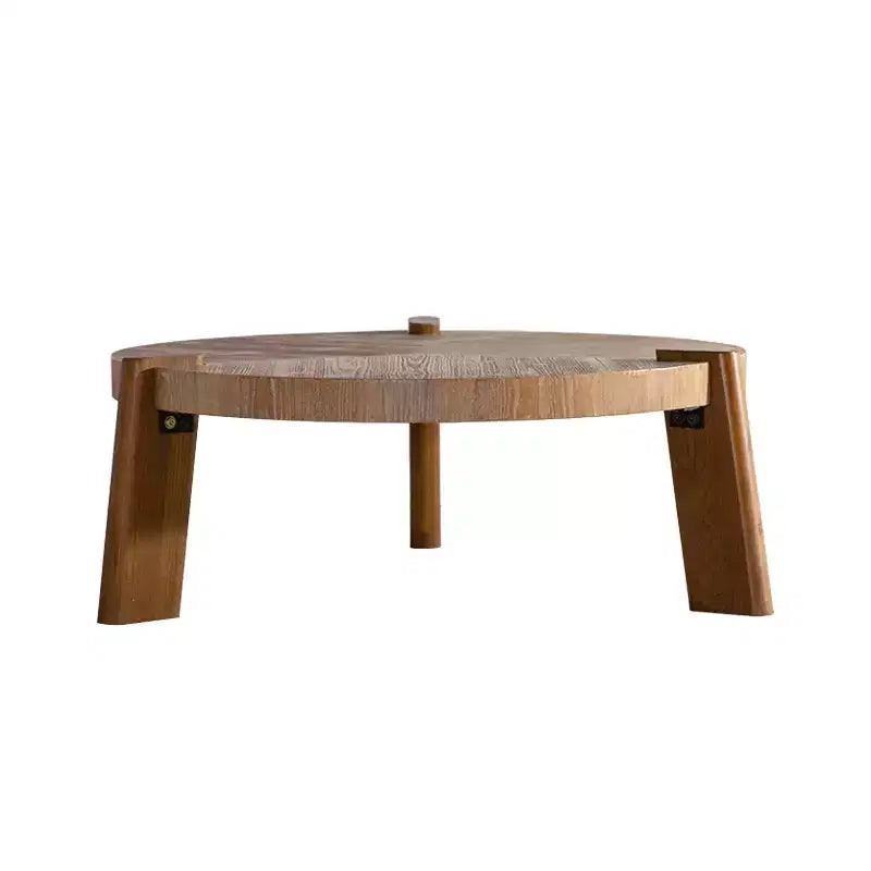 Table basse ronde rustique en bois, table d'appoint - ModernLuxe