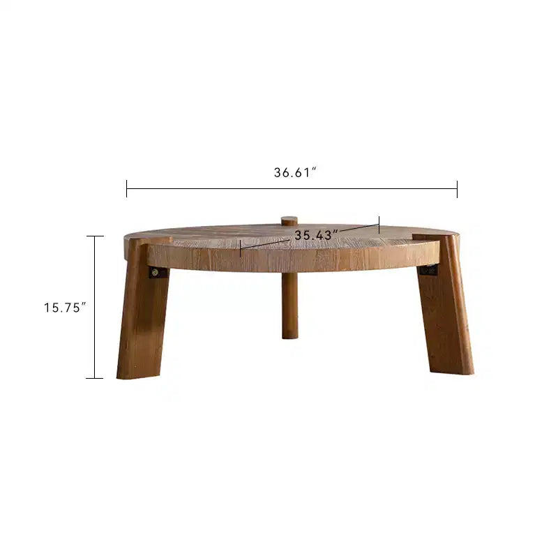 Table basse ronde rustique en bois, table d'appoint - ModernLuxe