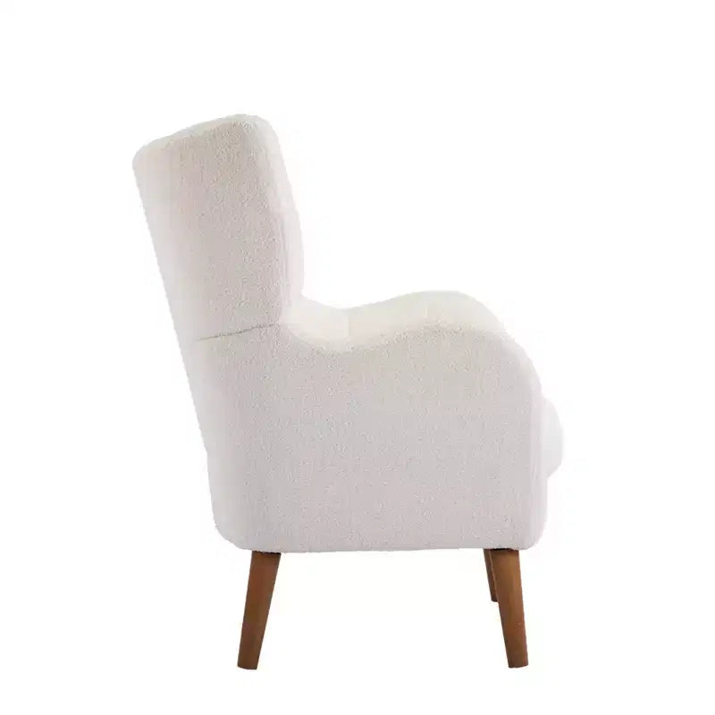 Chaise d'appoint à dossier haut Zeus & Ruta 41 avec rembourrage épaissi, pieds en bois de bouleau, blanc