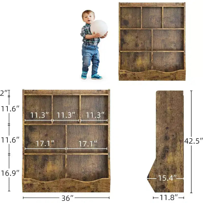 Acekool Étagère à Livres et Meuble de Rangement pour Jouets 3 Niveaux, Organisateur Multi-Bacs pour Chambre d'Enfants, Salle de Jeux, Salles de Classe, Lot de 2