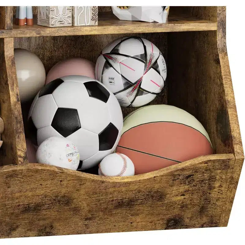 Acekool Étagère à Livres et Meuble de Rangement pour Jouets 3 Niveaux, Organisateur Multi-Bacs pour Chambre d'Enfants, Salle de Jeux, Salles de Classe, Lot de 2