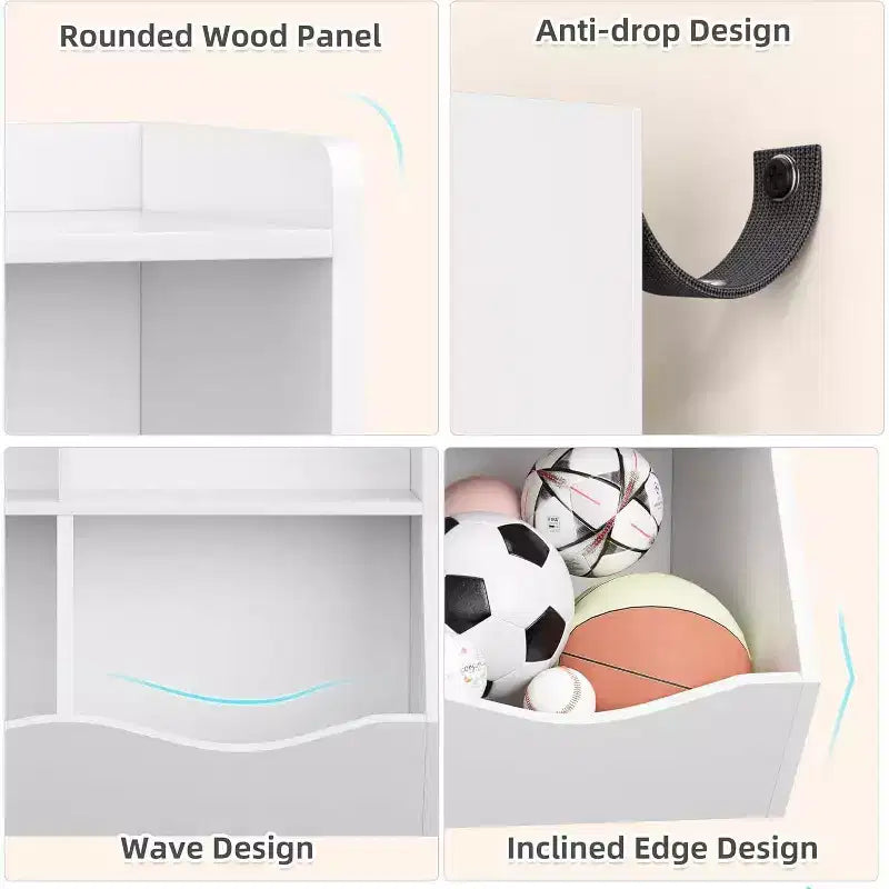 Acekool Étagère à Livres et Meuble de Rangement pour Jouets 3 Niveaux, Organisateur Multi-Bacs pour Chambre d'Enfants, Salle de Jeux, Salles de Classe, Lot de 2