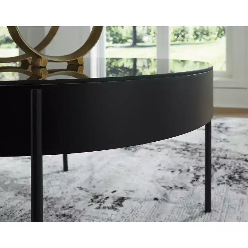 Ensemble de 3 tables basses en verre Ardoline de Signature Design by Ashley avec tables d'appoint – Fini noir mat