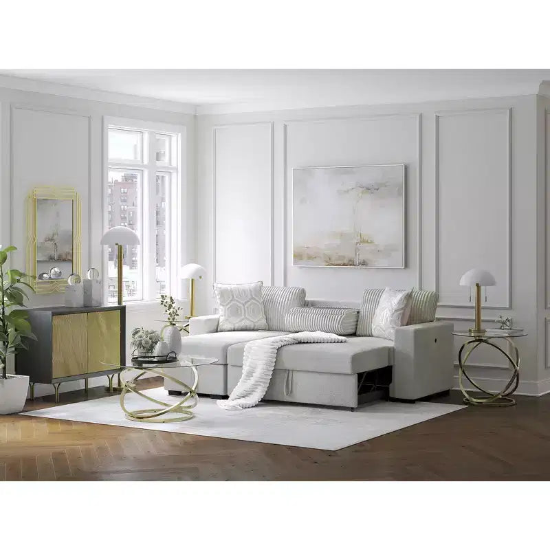 Signature Design by Ashley Crimonti - Ensemble de 3 tables basses en verre avec tables d'appoint – Fini or champagne