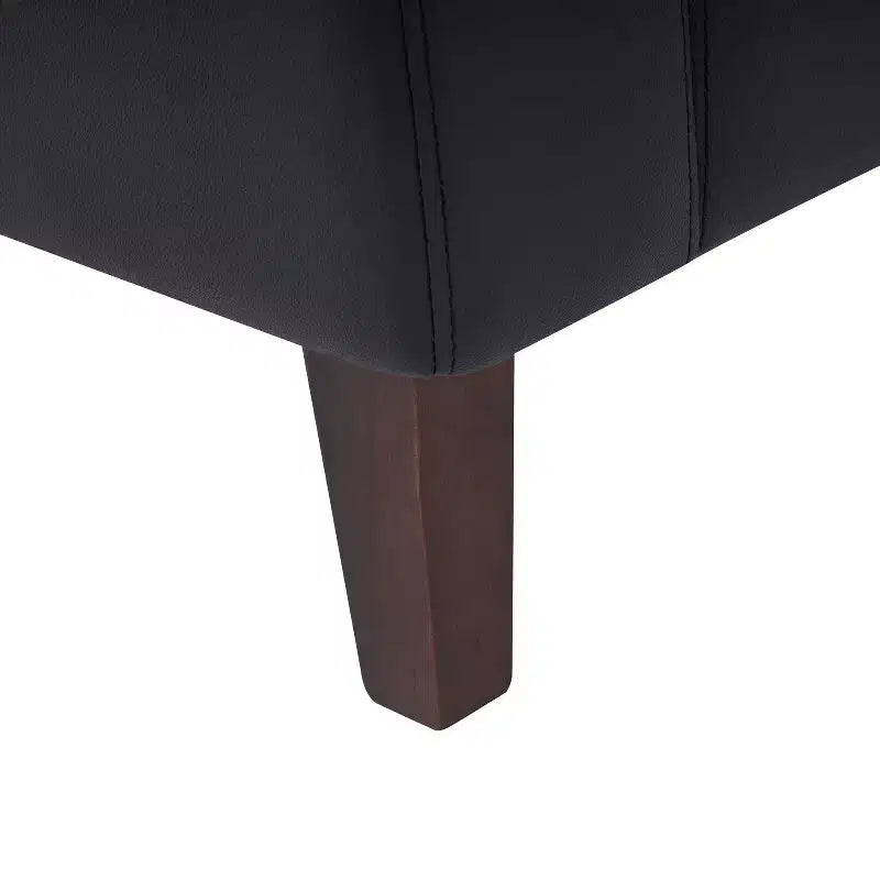 Flash Furniture HERCULES Artemis Canapé de réception rembourré avec 4 prises de courant alternatif/2 ports USB/2 ports USB-C et pieds en bois de noyer avec patins réglables
