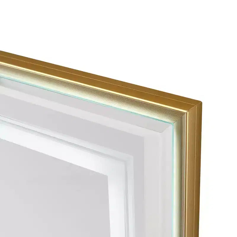 Miroir mural de salle de bain LED Whisen Touchable avec verre flotté HD, bords biseautés, cadre en aluminium et fonction anti-buée, 40x30
