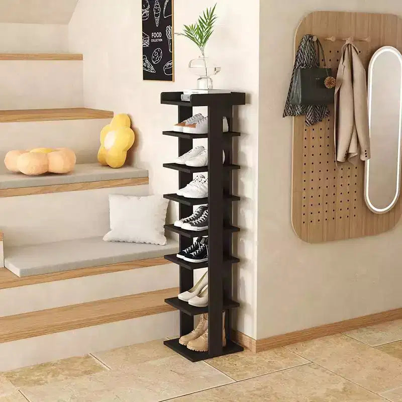 Tree City - Meuble à Chaussures Vertical en Bois à 7 Niveaux de 114 cm pour Entrée, Placard et Petits Espaces, Peut Contenir 7 à 10 Paires