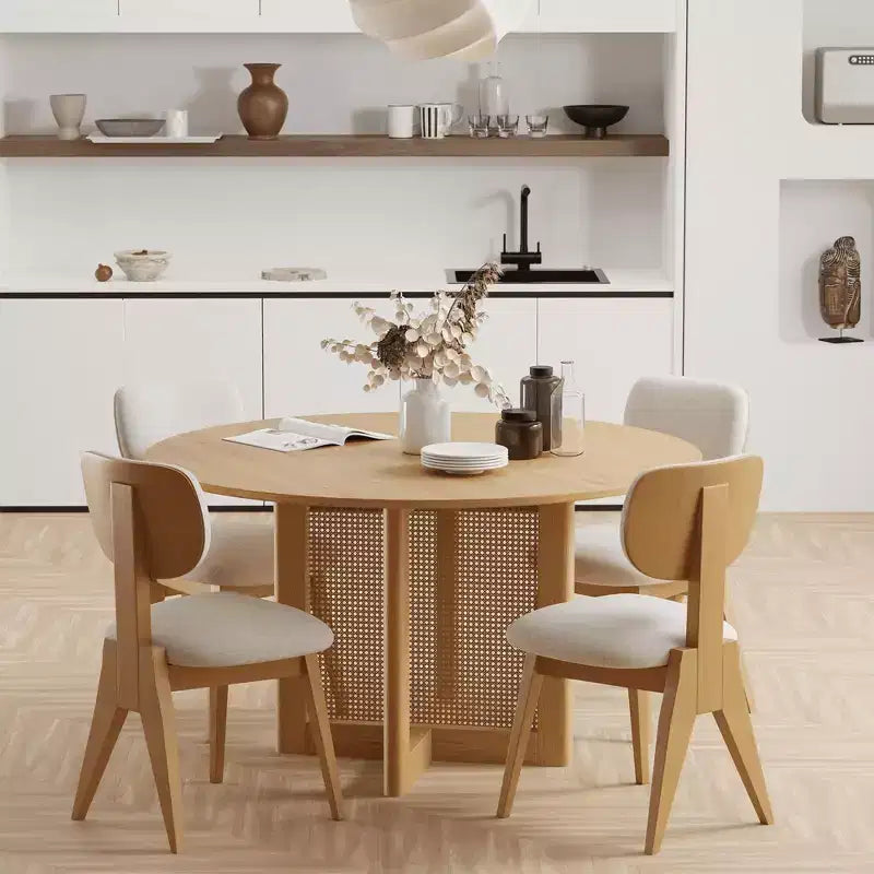 MAYEERTY Chaises de salle à manger, lot de 2, pieds en bois naturel, pour salle à manger