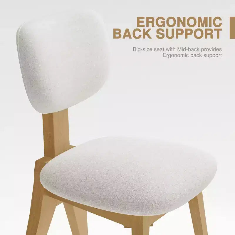 MAYEERTY Chaises de salle à manger, lot de 2, pieds en bois naturel, pour salle à manger
