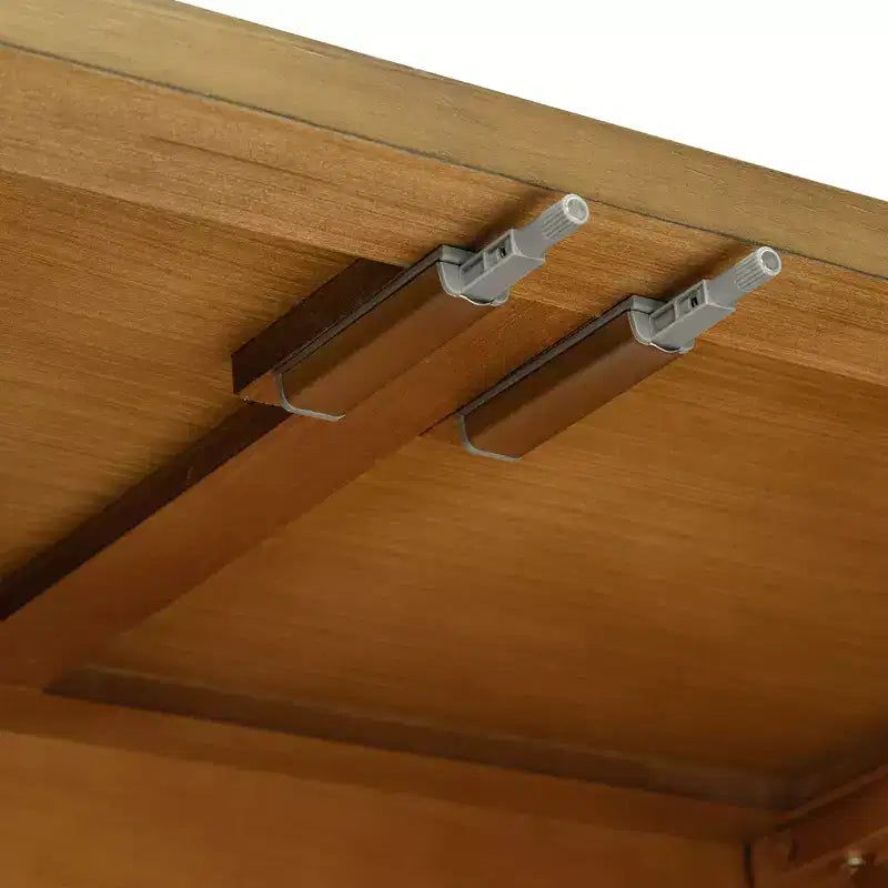 Polibi Buffet de Rangement 4 Portes avec Verre Arqué, Étagères Réglables et Portes à Rebond