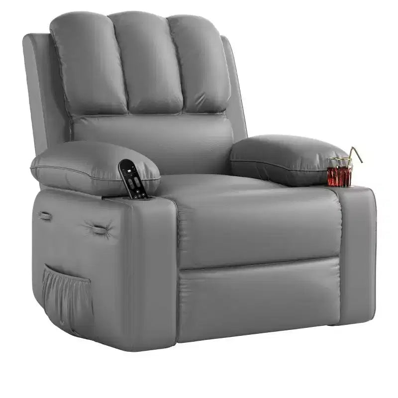 Fauteuil inclinable manuel surdimensionné GustoWave, fauteuil inclinable à bascule pivotant à 360° avec chauffage et massage, canapé-fauteuil inclinable doux Lazy Boy