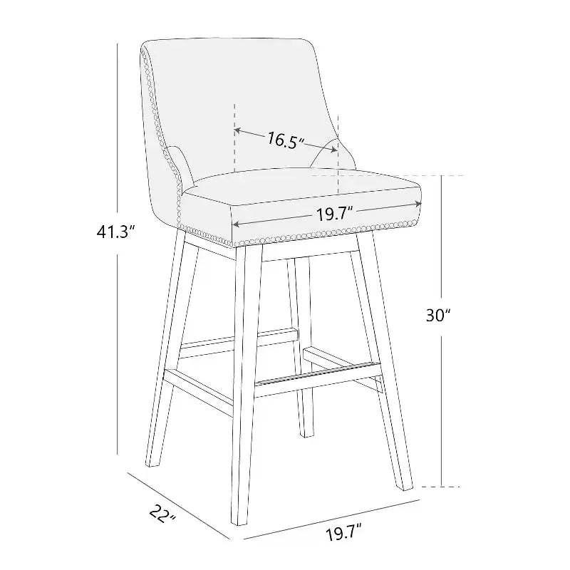 Spruce&Spring Lot de 30 tabourets de bar pivotants rembourrés, hauteur bar