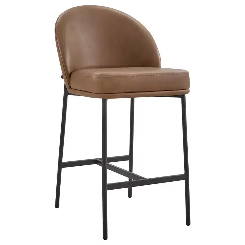 Tabouret de comptoir Spruce&Spring avec dossier incurvé et pieds en métal