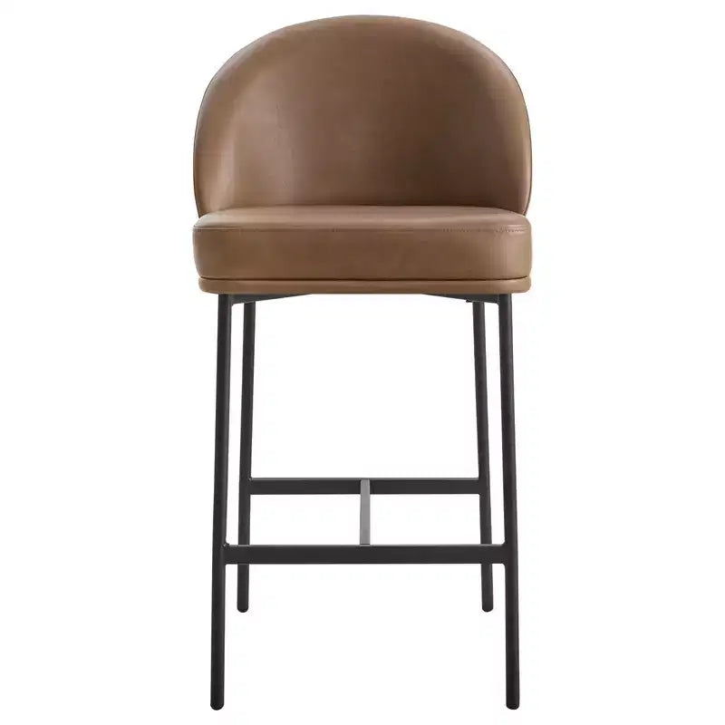 Tabouret de comptoir Spruce&Spring avec dossier incurvé et pieds en métal