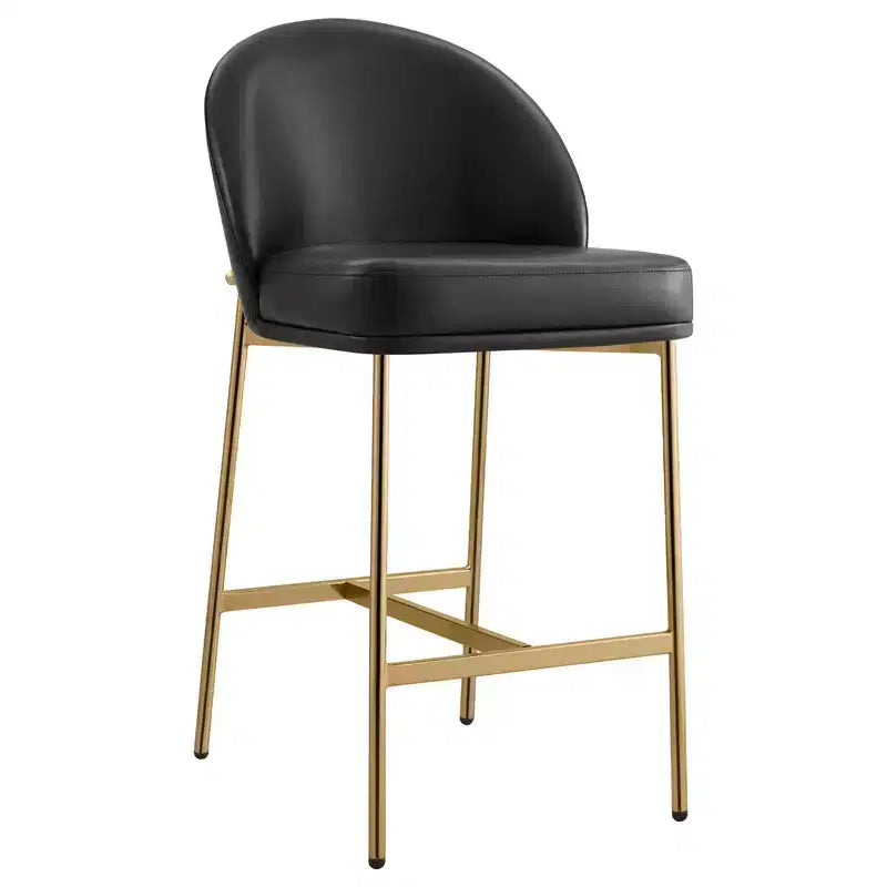 Tabouret de comptoir Spruce&Spring avec dossier incurvé et pieds en métal
