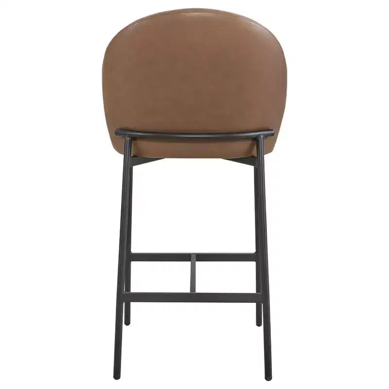 Tabouret de comptoir Spruce&Spring avec dossier incurvé et pieds en métal