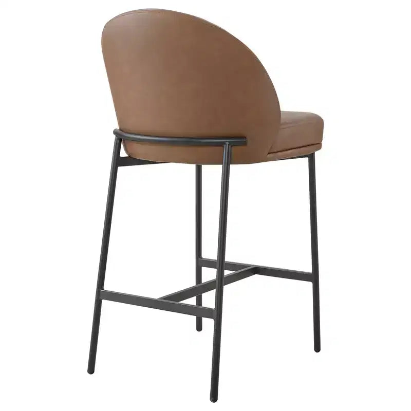 Tabouret de comptoir Spruce&Spring avec dossier incurvé et pieds en métal