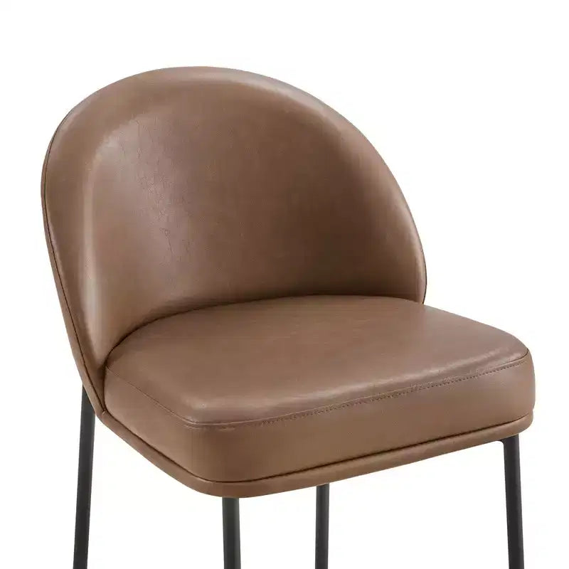 Tabouret de comptoir Spruce&Spring avec dossier incurvé et pieds en métal