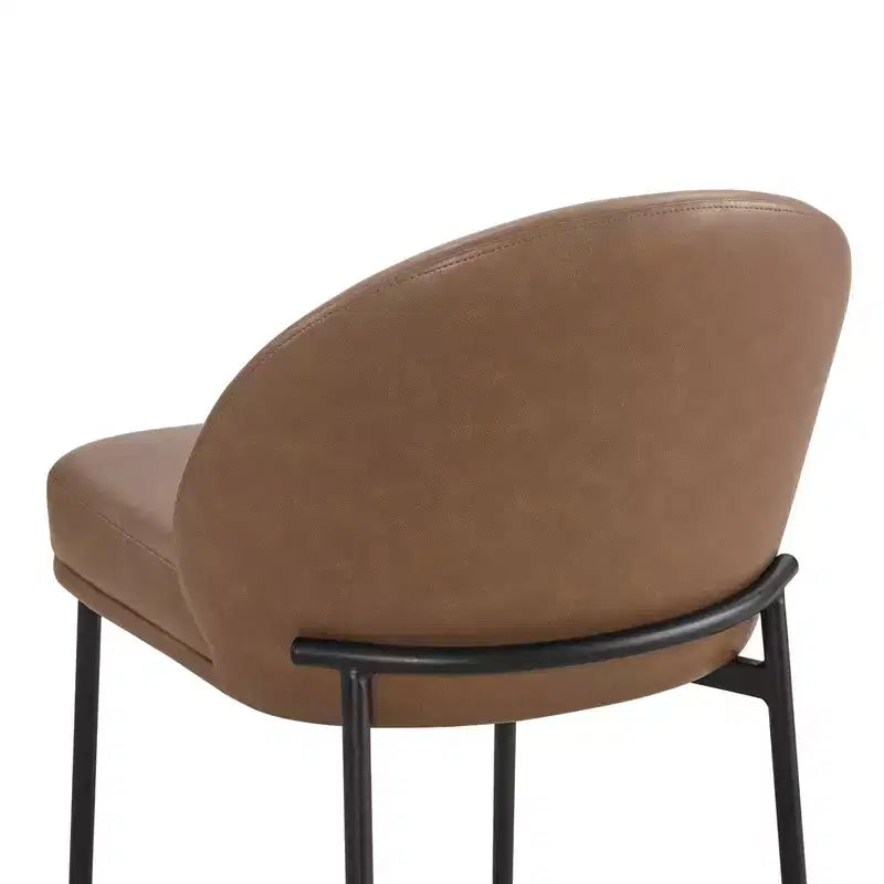Tabouret de comptoir Spruce&Spring avec dossier incurvé et pieds en métal