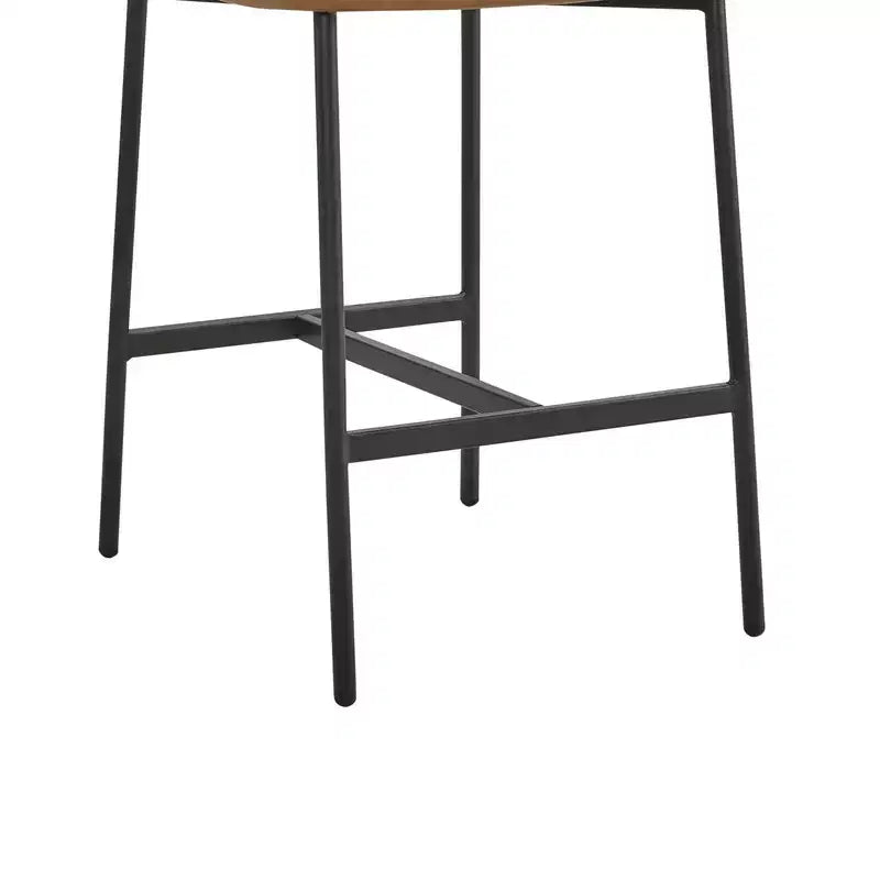 Tabouret de comptoir Spruce&Spring avec dossier incurvé et pieds en métal