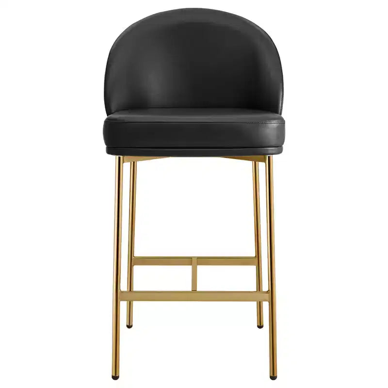 Tabouret de comptoir Spruce&Spring avec dossier incurvé et pieds en métal