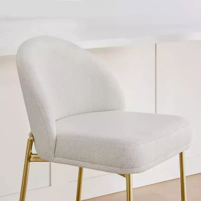 Tabouret de comptoir Spruce&Spring avec dossier incurvé et pieds en métal