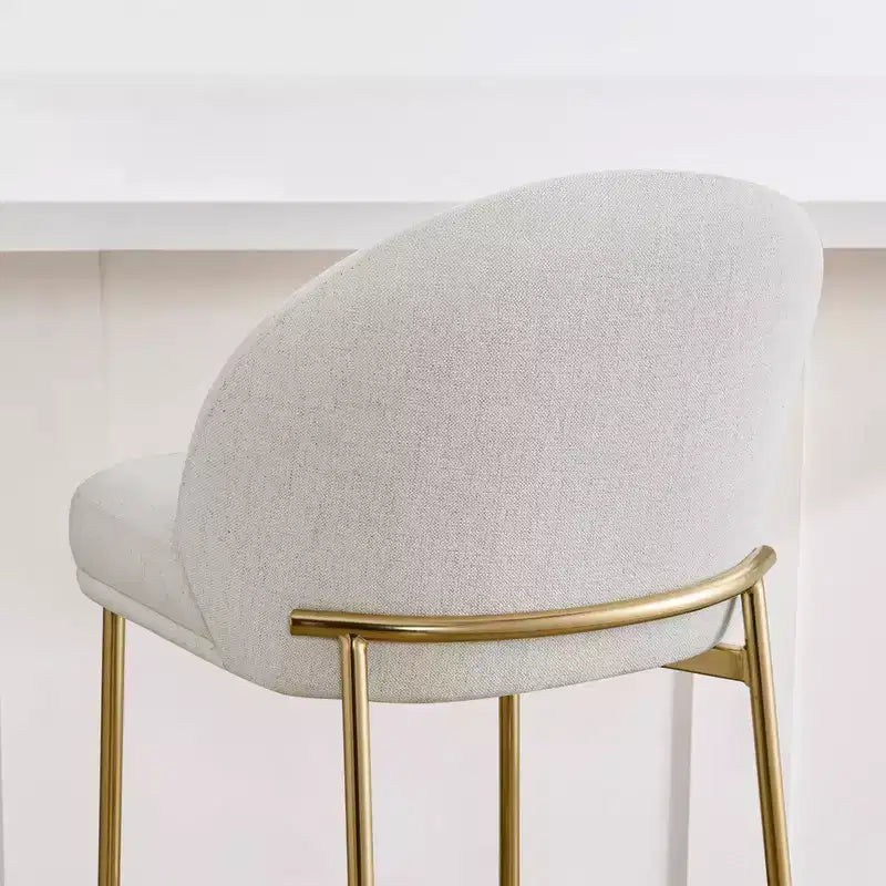 Tabouret de comptoir Spruce&Spring avec dossier incurvé et pieds en métal