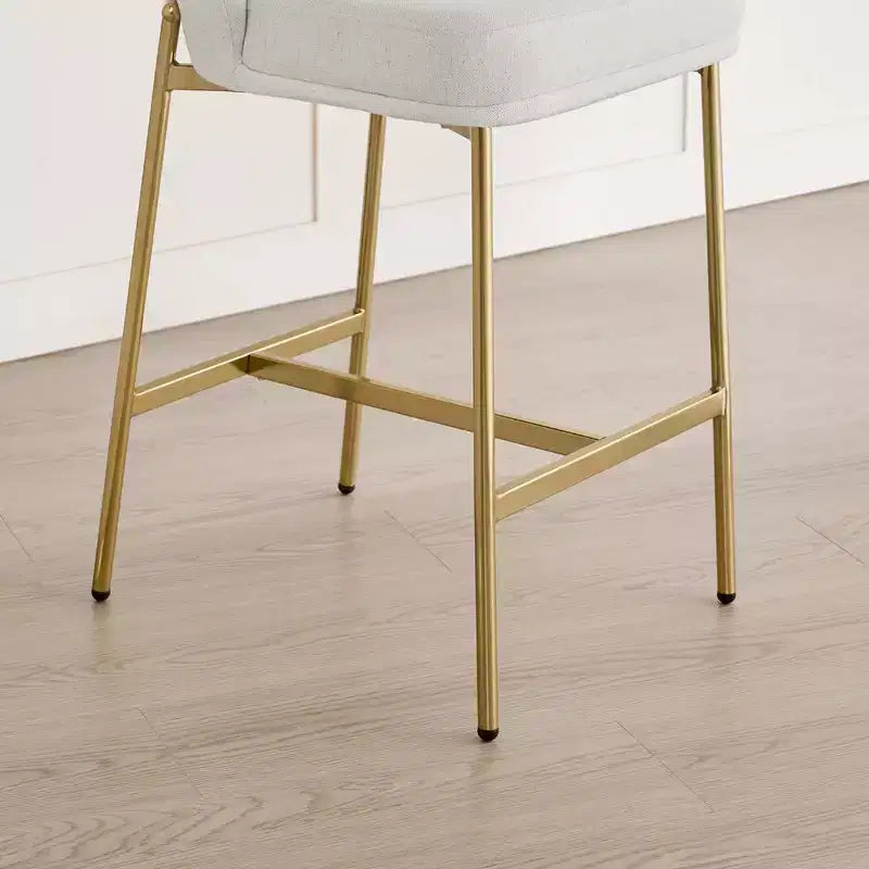 Tabouret de comptoir Spruce&Spring avec dossier incurvé et pieds en métal
