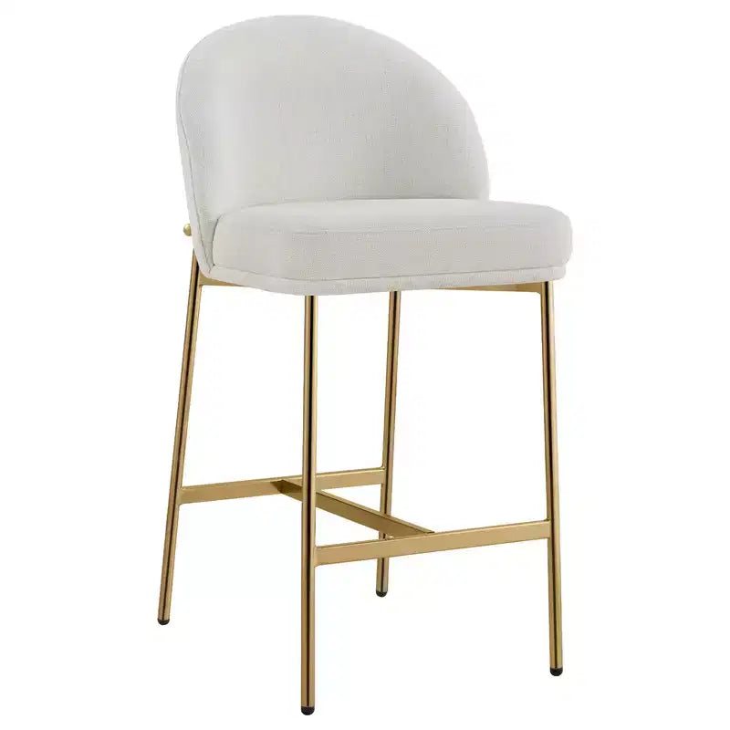 Tabouret de comptoir Spruce&Spring avec dossier incurvé et pieds en métal